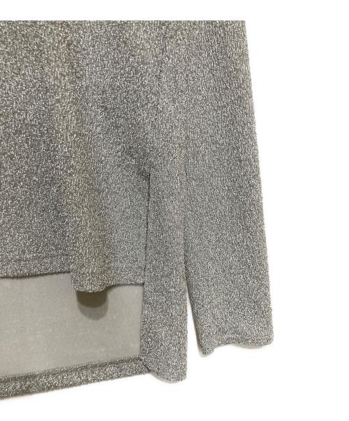 ADORE（アドーア）ADORE (アドーア) シャイニーニットジャガードハイネックカットソー グレー サイズ:38の古着・服飾アイテム
