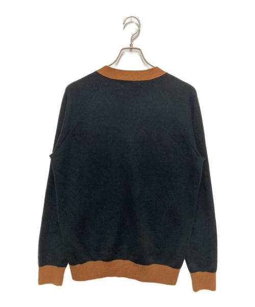 CABAN（キャバン）CABAN (キャバン) コットンカシミヤ バイカラーVネックカーディガン ブラック サイズ:Mの古着・服飾アイテム