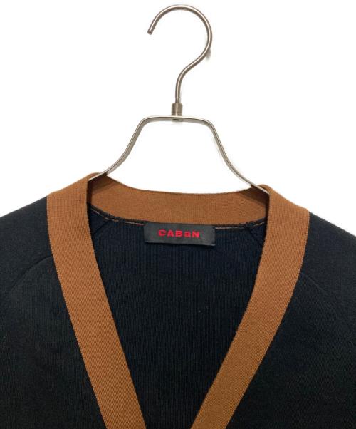CABAN（キャバン）CABAN (キャバン) コットンカシミヤ バイカラーVネックカーディガン ブラック サイズ:Mの古着・服飾アイテム