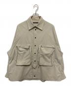 My Beautiful Landletマイビューティフルランドレット）の古着「NYLON TAFFETA BIG RAGLAN SHIRT　ナイロン タフタ ビッグ ラグラン シャツ」｜ベージュ