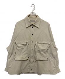 My Beautiful Landlet（マイビューティフルランドレット）の古着「NYLON TAFFETA BIG RAGLAN SHIRT　ナイロン タフタ ビッグ ラグラン シャツ」｜ベージュ