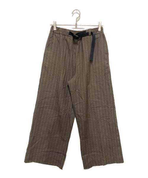 Ujoh（ウジョー）Ujoh (ウジョー) Tape-Belt Wide PNT　テープベルト ワイド パンツ ブラウン サイズ:2の古着・服飾アイテム