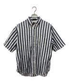 Eddie Bauerエディーバウアー）の古着「90s RUFTON TWILL BD stripe Shirt」｜ホワイト×グレー