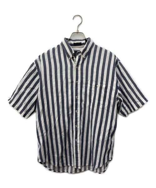 Eddie Bauer（エディーバウアー）Eddie Bauer (エディーバウアー) 90s RUFTON TWILL BD stripe Shirt ホワイト×グレー サイズ:Ｌの古着・服飾アイテム