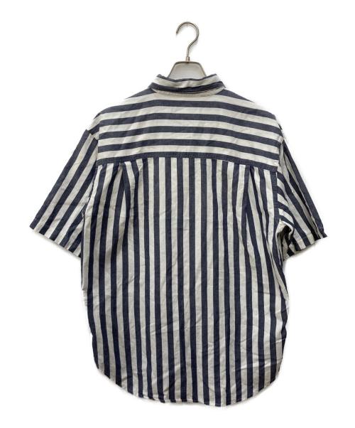 Eddie Bauer（エディーバウアー）Eddie Bauer (エディーバウアー) 90s RUFTON TWILL BD stripe Shirt ホワイト×グレー サイズ:Ｌの古着・服飾アイテム