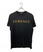 VERSACEヴェルサーチェ）の古着「刺繍ロゴTシャツ」｜ブラック