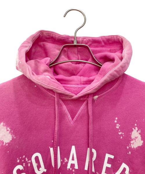 DSQUARED2（ディースクエアード）DSQUARED2 (ディースクエアード) Sweater Pink Logo Print Cotton Hoodie ピンク サイズ:XSの古着・服飾アイテム