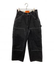UNIVERSAL OVERALL×BEAMS（ユニバーサルオーバーオール×ビームス）の古着「別注ダブルニー デニムパンツ」｜ブラック