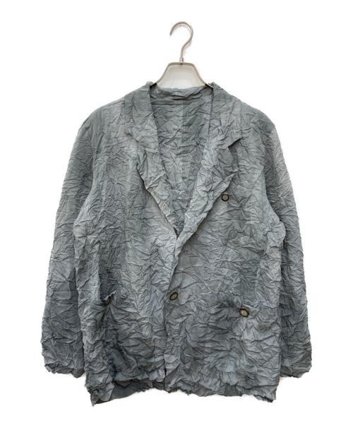 ISSEY MIYAKE（イッセイミヤケ）ISSEY MIYAKE (イッセイミヤケ) シワ加工テーラードジャケット グレー サイズ:Ｍの古着・服飾アイテム