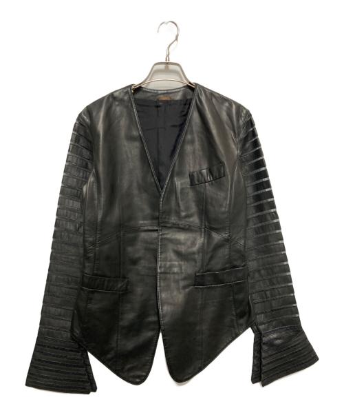 GIANFRANCO FERRE（ジャンフランコフェレ）GIANFRANCO FERRE (ジャンフランコフェレ) レザージャケット ブラック サイズ:40の古着・服飾アイテム
