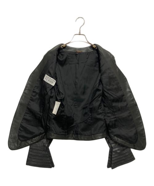 GIANFRANCO FERRE（ジャンフランコフェレ）GIANFRANCO FERRE (ジャンフランコフェレ) レザージャケット ブラック サイズ:40の古着・服飾アイテム