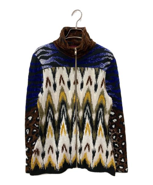 KENZO（ケンゾー）KENZO (ケンゾー) ジップアップニット マルチカラー サイズ:Ｍの古着・服飾アイテム