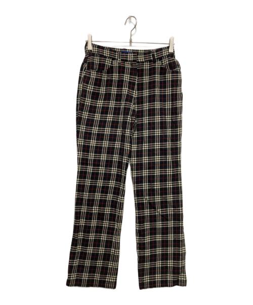 BURBERRY BLUE LABEL（バーバリー ブルー レーベル）BURBERRY BLUE LABEL (バーバリー ブルー レーベル) ノヴァチェックウールパンツ ブラック サイズ:38の古着・服飾アイテム