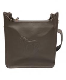 IO PELLE×ear PAPILLONNER（イオペレ×イアパピヨネ）の古着「ホースエンボスShoulder Bag」｜ベージュ