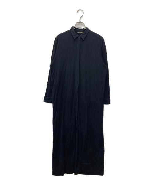 AURALEE（オーラリー）AURALEE (オーラリー) HIGH GAUGE DOUBLE CLOTH LONG SHIRTS ブラックの古着・服飾アイテム
