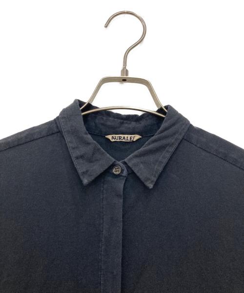 AURALEE（オーラリー）AURALEE (オーラリー) HIGH GAUGE DOUBLE CLOTH LONG SHIRTS ブラックの古着・服飾アイテム