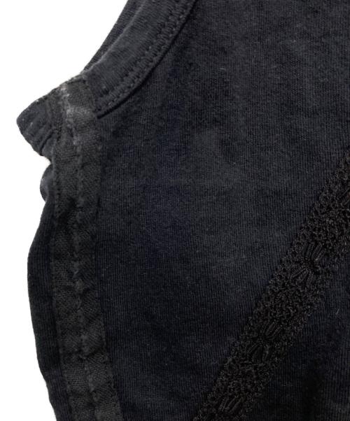 DRIES VAN NOTEN（ドリスヴァンノッテン）DRIES VAN NOTEN (ドリスヴァンノッテン) クロシェレースノースリーブタンクトップ ネイビー サイズ:Sの古着・服飾アイテム