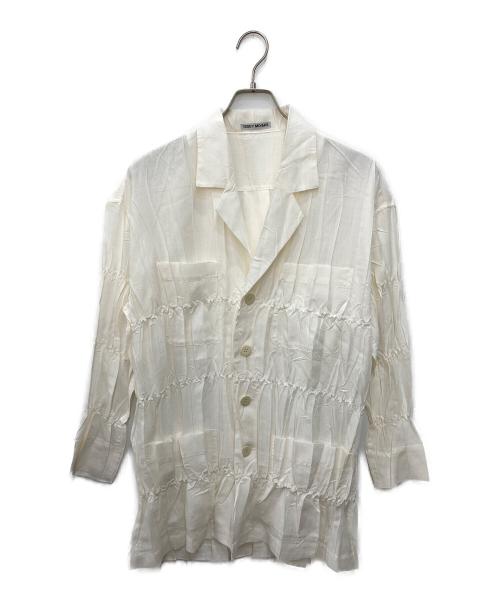 ISSEY MIYAKE（イッセイミヤケ）ISSEY MIYAKE (イッセイミヤケ) 96ssシワプリーツデザインシャツジャケット ホワイト サイズ:Ｍの古着・服飾アイテム