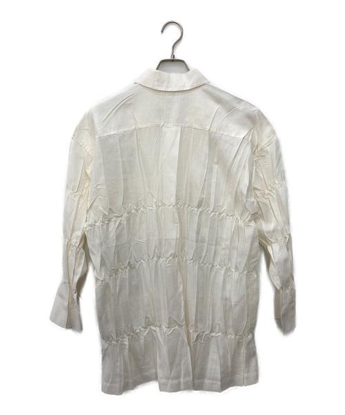 ISSEY MIYAKE（イッセイミヤケ）ISSEY MIYAKE (イッセイミヤケ) 96ssシワプリーツデザインシャツジャケット ホワイト サイズ:Ｍの古着・服飾アイテム