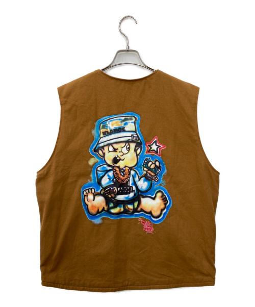 X-LARGE（エクストララージ）X-LARGE (エクストララージ) SHIRT KING WORK VEST ブラウン サイズ:Lの古着・服飾アイテム