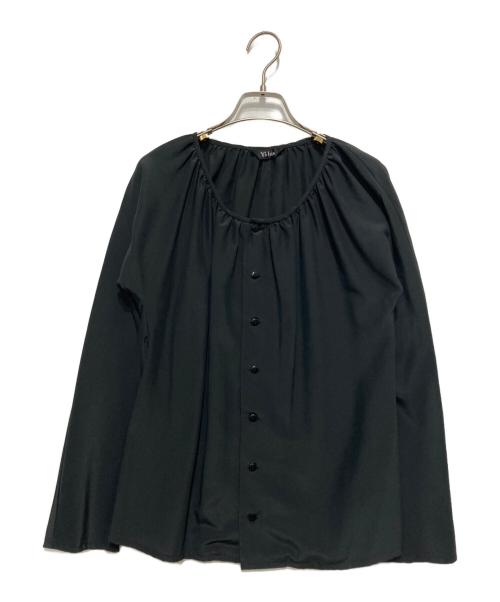 Y's bis（ワイズビス）Y's bis (ワイズビス) ギャザーブラウス ブラック サイズ:表記なしの古着・服飾アイテム