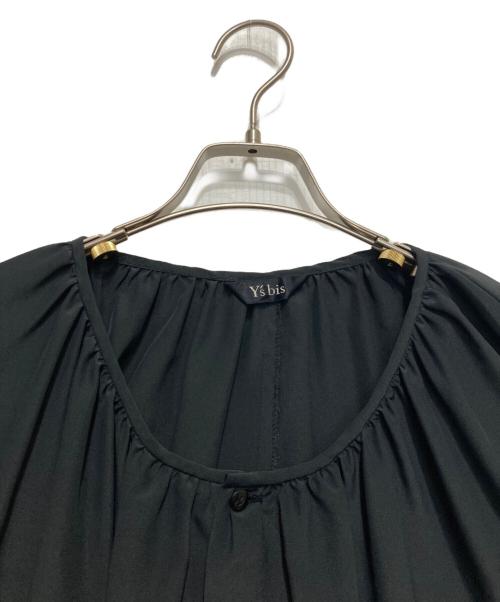 Y's bis（ワイズビス）Y's bis (ワイズビス) ギャザーブラウス ブラック サイズ:表記なしの古着・服飾アイテム