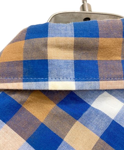 Vivienne Westwood man（ヴィヴィアン ウェストウッド マン）Vivienne Westwood man (ヴィヴィアン ウェストウッド マン) オーブ刺繍変形襟チェックシャツ ブルー サイズ:44の古着・服飾アイテム
