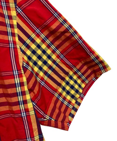 Vivienne Westwood man（ヴィヴィアン ウェストウッド マン）Vivienne Westwood man (ヴィヴィアン ウェストウッド マン) 半袖オーブチェックシャツ レッド サイズ:44の古着・服飾アイテム