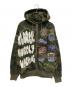 X-LARGE（エクストララージ）の古着「MULTI LOGO ZIP UP HOODED SWEATSHIRT」｜グリーン