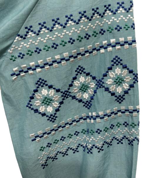 Leilian（レリアン）LEILIAN (レリアン) 刺繍チュニック グリーン サイズ:表記なしの古着・服飾アイテム