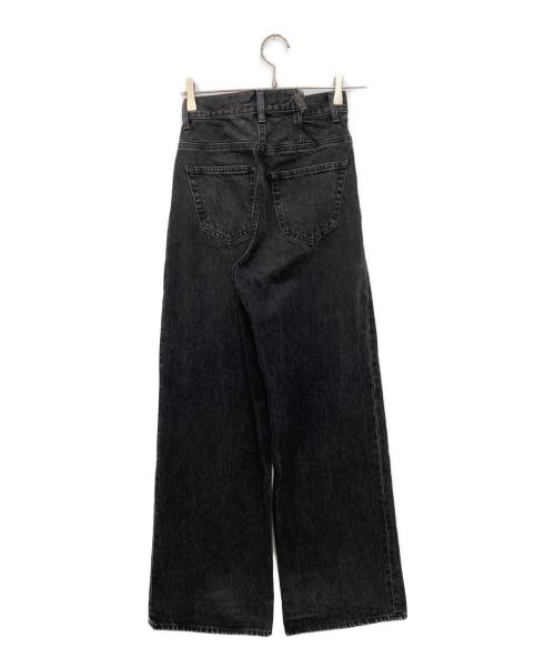 moussy（マウジー）moussy (マウジー) CROSS WAIST WIDE STRAIGHT ブラックの古着・服飾アイテム