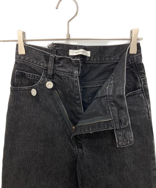 moussy（マウジー）moussy (マウジー) CROSS WAIST WIDE STRAIGHT ブラックの古着・服飾アイテム