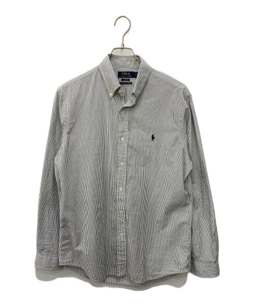 POLO RALPH LAUREN（ポロ・ラルフローレン）POLO RALPH LAUREN (ポロ・ラルフローレン) BD PPC-LONG SLEEVE SPORT SHIRT ホワイト×グレー サイズ:Mの古着・服飾アイテム