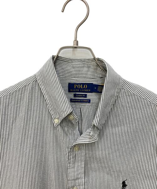 POLO RALPH LAUREN（ポロ・ラルフローレン）POLO RALPH LAUREN (ポロ・ラルフローレン) BD PPC-LONG SLEEVE SPORT SHIRT ホワイト×グレー サイズ:Mの古着・服飾アイテム