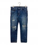 Denim & Supply Ralph Laurenデニム＆サプライ ラルフローレン）の古着「ペンキダメージ加工デニムパンツ」｜インディゴ
