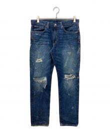 Denim & Supply Ralph Lauren（デニム＆サプライ ラルフローレン）の古着「ペンキダメージ加工デニムパンツ」｜インディゴ