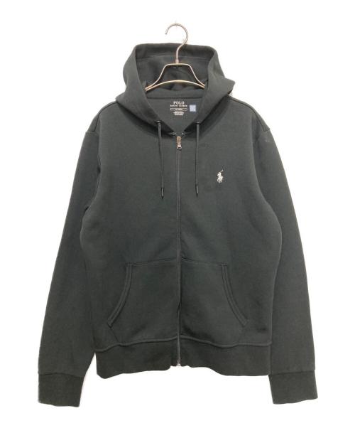 POLO RALPH LAUREN（ポロ・ラルフローレン）POLO RALPH LAUREN (ポロ・ラルフローレン) ポニー刺繍ジップアップパーカー ブラック サイズ:Mの古着・服飾アイテム