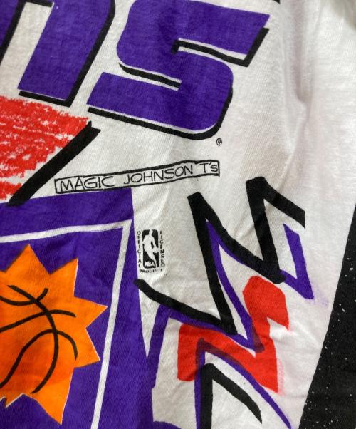 Magic Johnson Ts（マジックジョンソン Ts）Magic Johnson Ts (マジックジョンソン Ts) 総柄tシャツ ホワイト サイズ:Ｌの古着・服飾アイテム