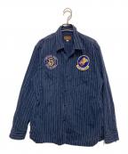BUZZ RICKSON'Sバズリクソンズ）の古着「HERRINGBORNE TWILL SQUADRON REUNION SHIRTS」｜ブルー