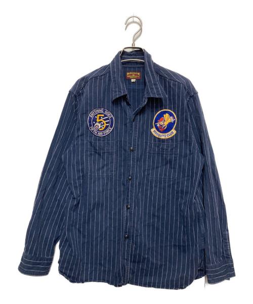 BUZZ RICKSON'S（バズリクソンズ）Buzz Rickson's (バズリクソンズ) HERRINGBORNE TWILL SQUADRON REUNION SHIRTS ブルー サイズ:SIZE 16-16 1/2の古着・服飾アイテム