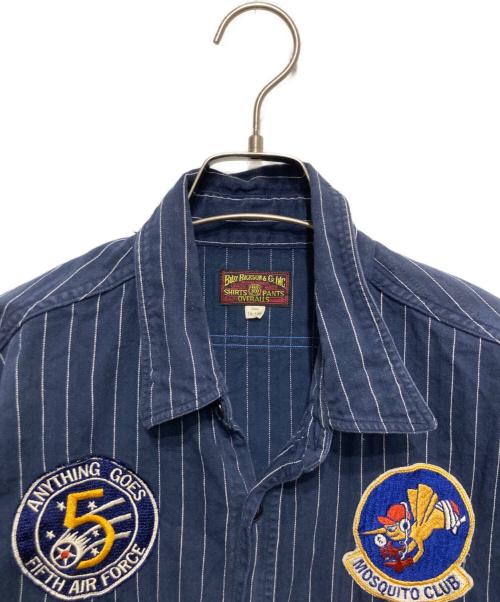 BUZZ RICKSON'S（バズリクソンズ）Buzz Rickson's (バズリクソンズ) HERRINGBORNE TWILL SQUADRON REUNION SHIRTS ブルー サイズ:SIZE 16-16 1/2の古着・服飾アイテム