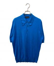 JOHN SMEDLEY（ジョンスメドレー）の古着「シーアイランドコットンニットポロシャツ」｜ブルー