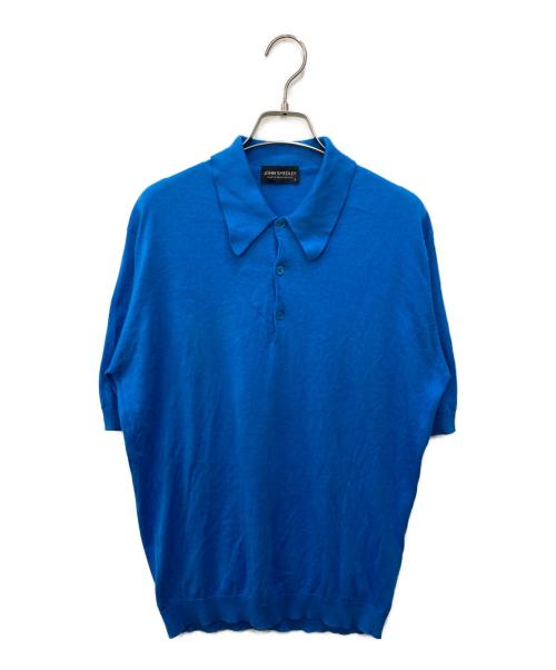 JOHN SMEDLEY（ジョンスメドレー）JOHN SMEDLEY (ジョンスメドレー) シーアイランドコットンニットポロシャツ ブルー サイズ:Ｓの古着・服飾アイテム