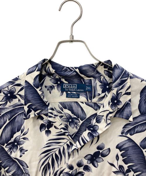 POLO RALPH LAUREN（ポロ・ラルフローレン）POLO RALPH LAUREN (ポロ・ラルフローレン) 総柄オープンカラーシャツ ネイビー×アイボリー サイズ:XLの古着・服飾アイテム