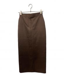 (im)perf.（インパーフ）の古着「Double Satin Long Skirt」｜ブラウン