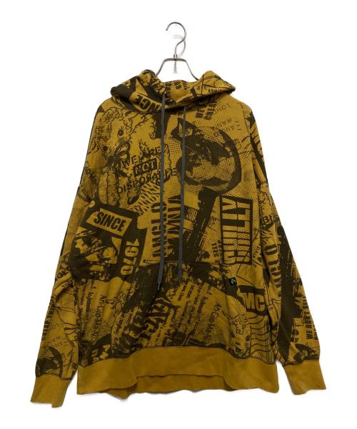 Vivienne Westwood ANGLOMANIA（ヴィヴィアンウエストウッドアングロマニア）Vivienne Westwood ANGLOMANIA (ヴィヴィアンウエストウッドアングロマニア) 総柄プリントパーカー イエロー サイズ:38の古着・服飾アイテム