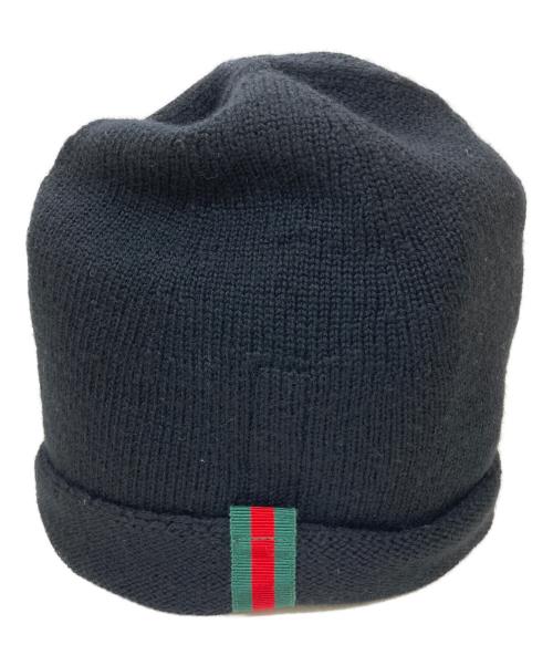 GUCCI（グッチ）GUCCI (グッチ) シェリーラインニット帽 ブラック サイズ:Ｍの古着・服飾アイテム