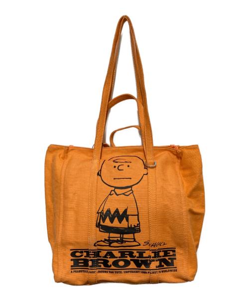 MARC JACOBS（マークジェイコブス）MARC JACOBS (マークジェイコブス) PEANUTS (ピーナッツ) The Tag Tote オレンジ 未使用品の古着・服飾アイテム