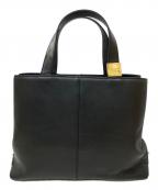 BURBERRYバーバリー）の古着「裏ノヴァチェックレザートートバッグ」｜ブラック