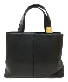 BURBERRY（バーバリー）の古着「裏ノヴァチェックレザートートバッグ」｜ブラック
